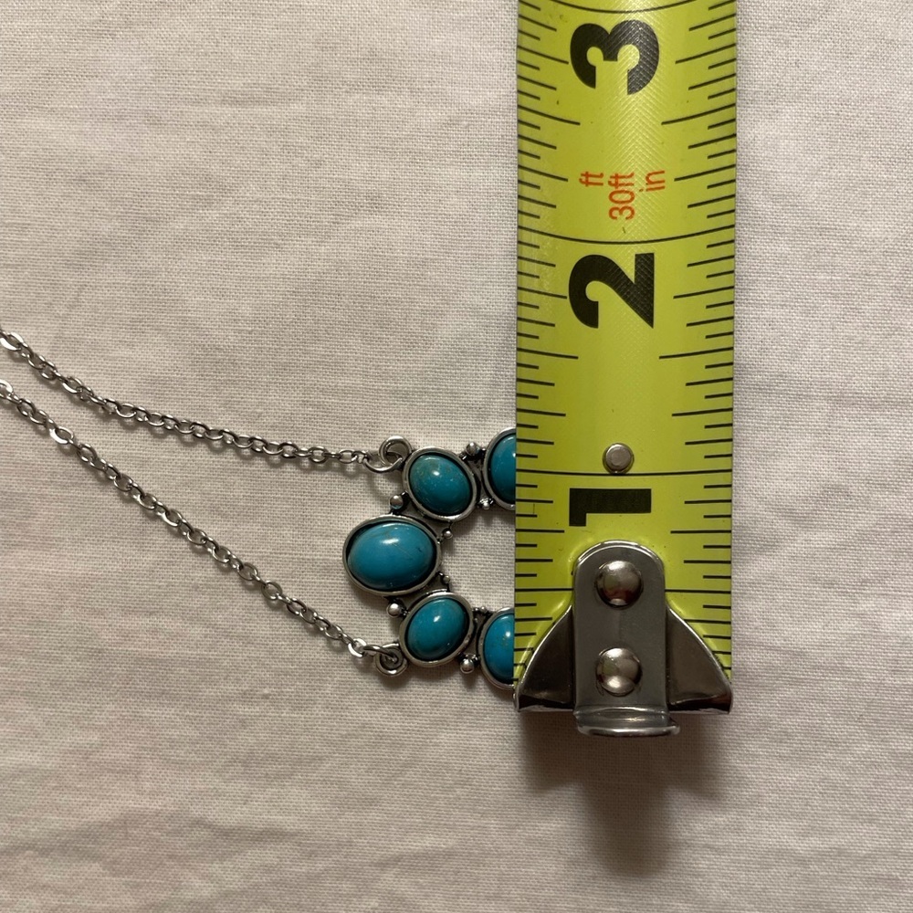Faux Turquoise Cluster Necklace - Picture 9 of 9
